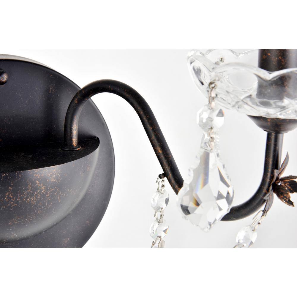 Left. Elegant Lighting - St. Francis 2 light Dark Bronze Wall Sconce Clear Royal Cut Crystal - Dark Bronze.