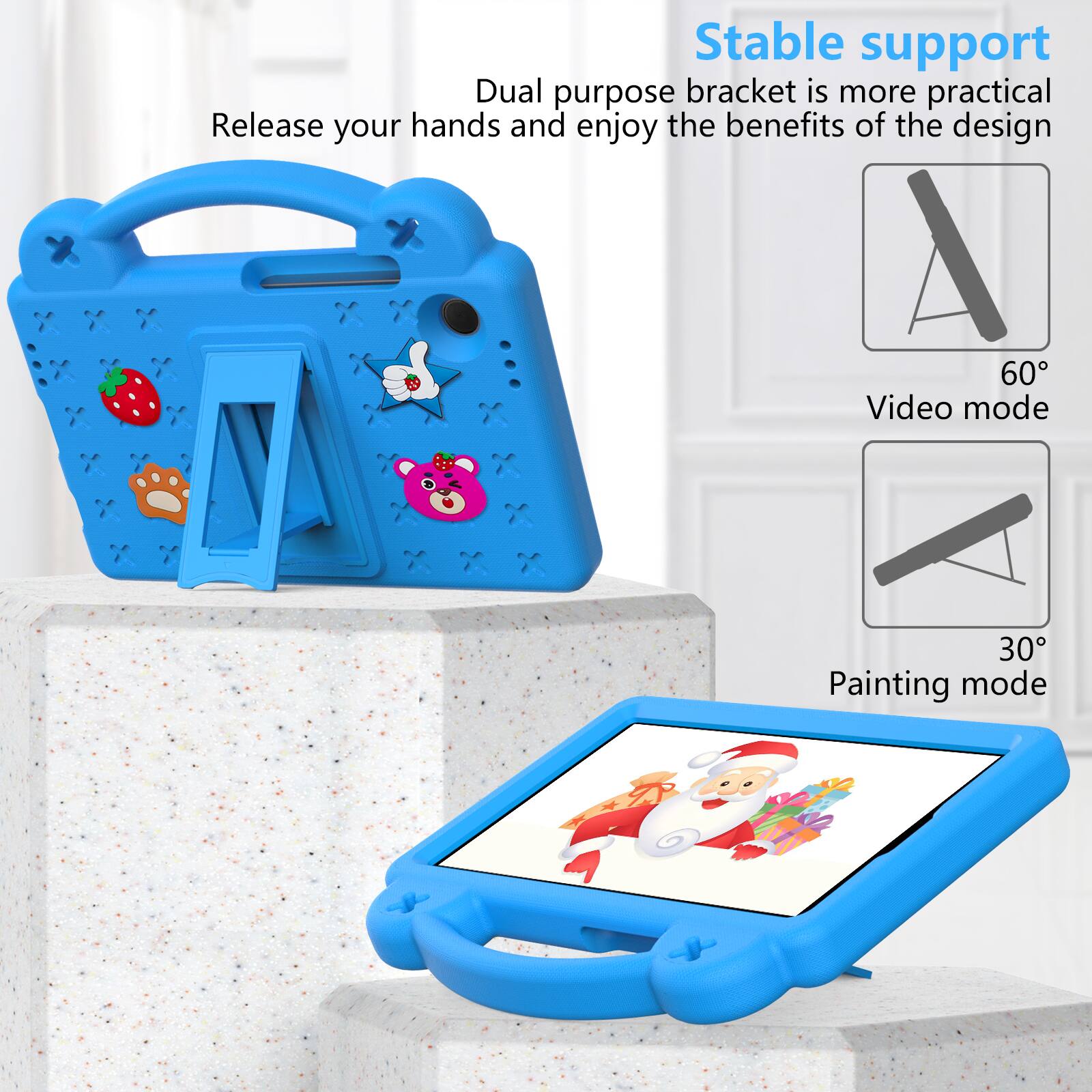 Stable support  
Dual purpose bracket is more practical  
Release your hands and enjoy the benefits of the design  
A 60° Video mode  
30° Painting mode
