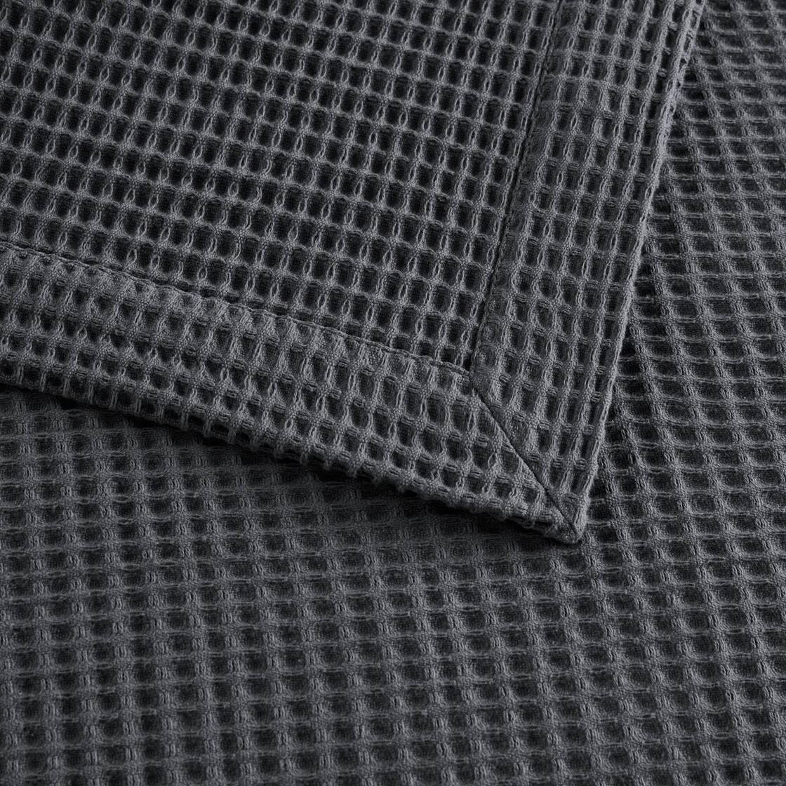 Alt View 5. Gracie Mills - Britain Cotton Blanket - Dark Grey.