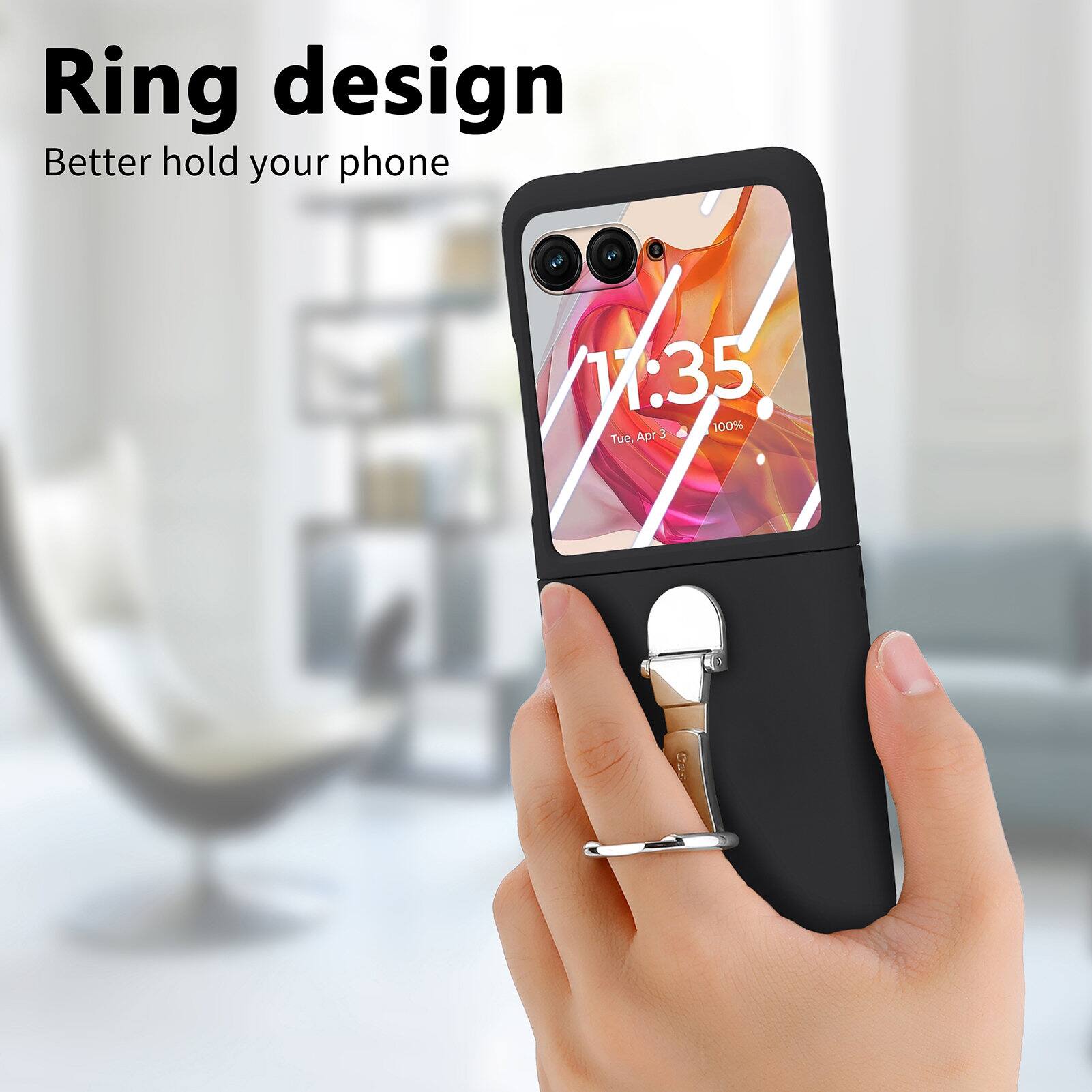 Ring design  
Better hold your phone  

11:35  
Tue, Apr 3  
100%