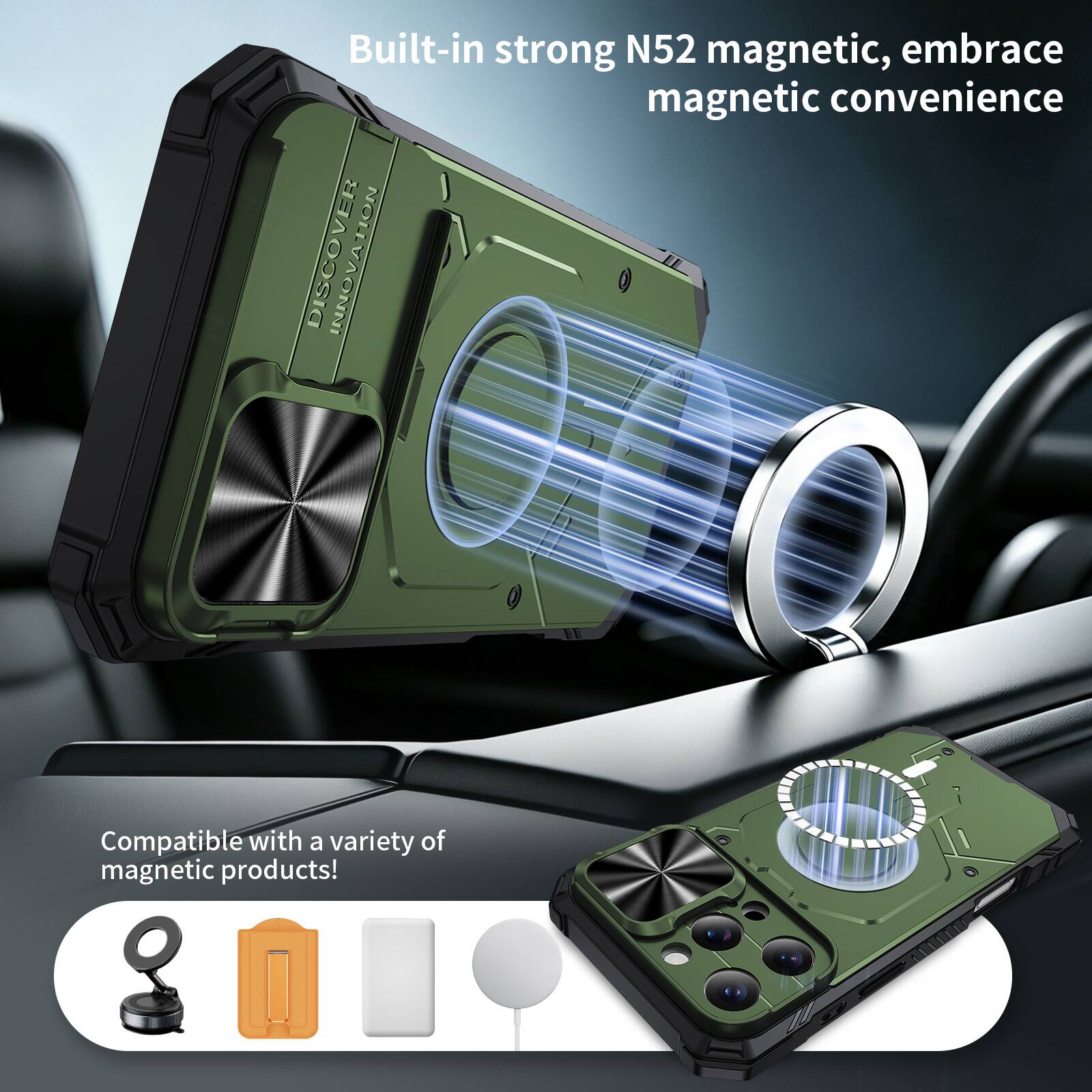 Built-in strong N52 magnetic, embrace magnetic convenience

Compatible with a variety of magnetic products!