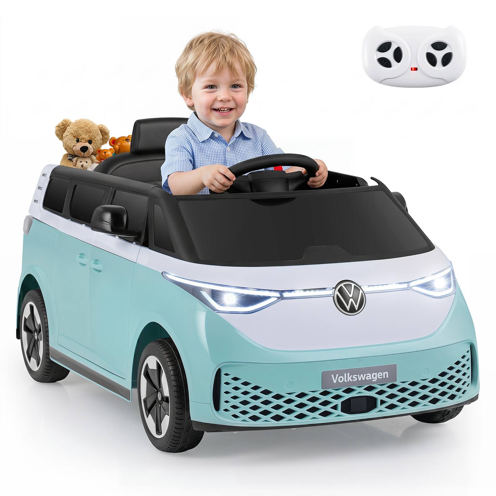 Gymax - Licensed Volkswagen Ride on Car 12V Kids Car Bus w/ Music Story Soft Start - Pink