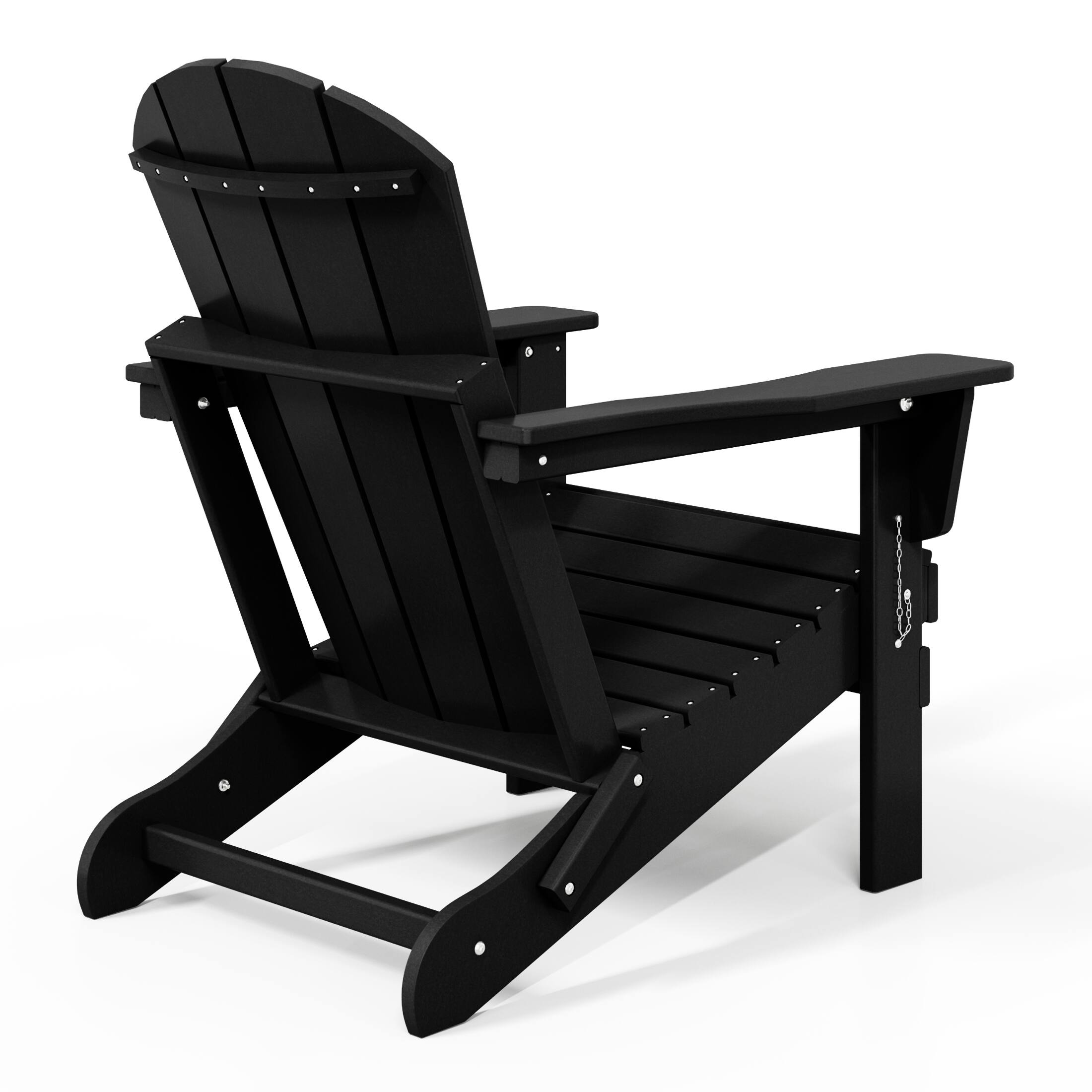 Back. WestinTrends - WestinTrends Malibu Outdoor HDPE Folding Poly Adirondack Chairs (Set of 2) - Black.