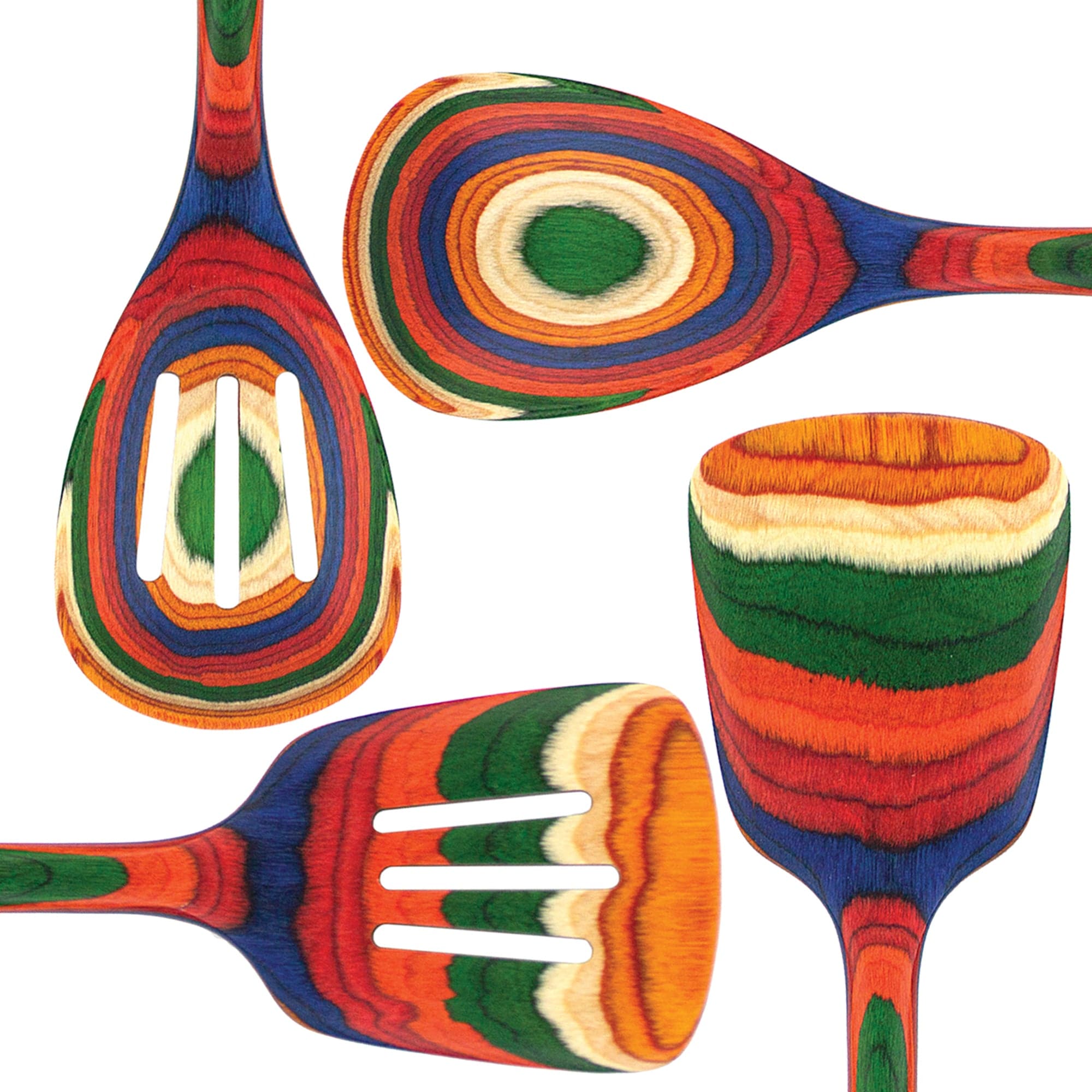 Alt View 3. Baltique - Marrakesh Collection 4 Piece Cooking Utensil Set, Safe for Nonstick - Red, Blue, Green, Orange.