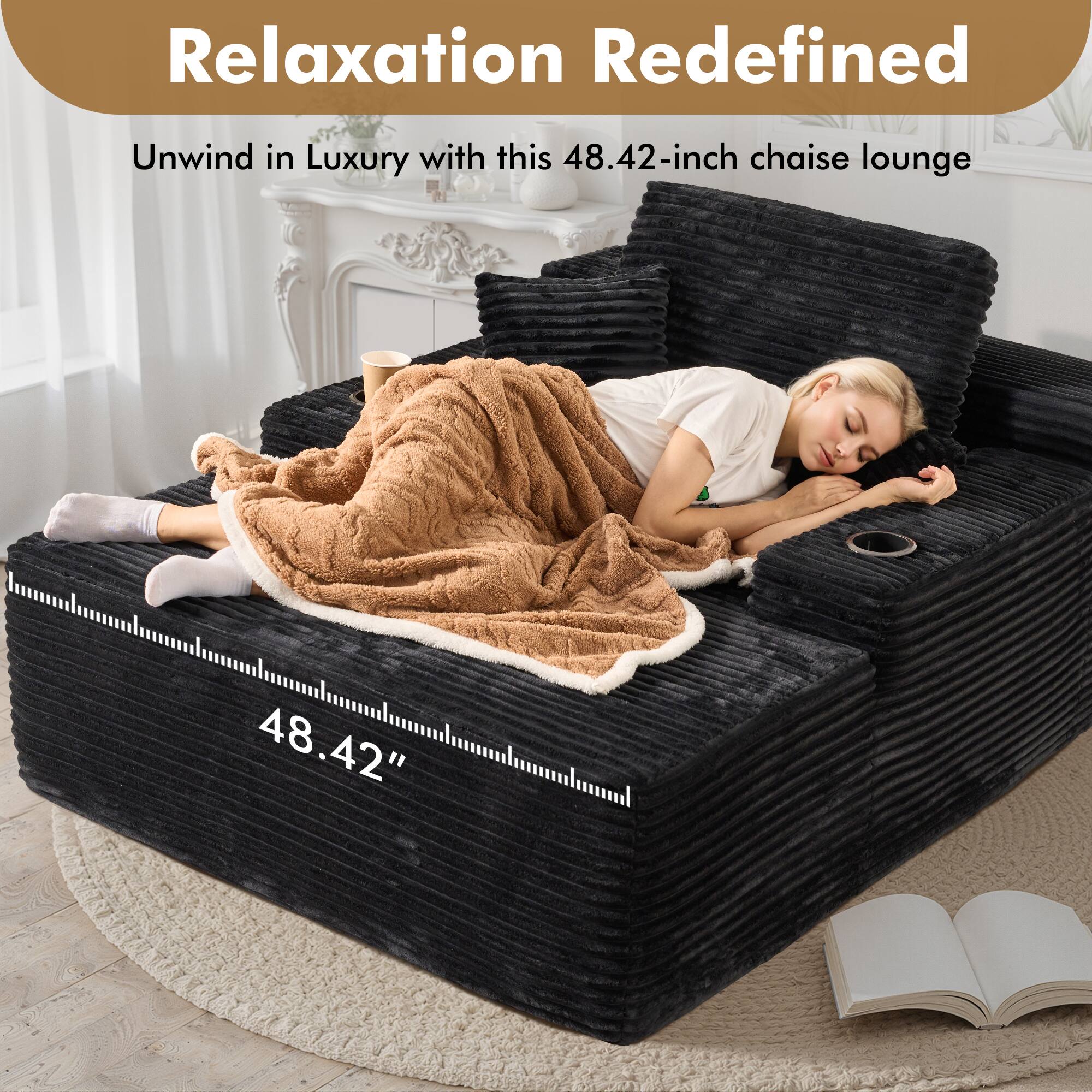 Relaxation Redefined

Unwind in Luxury with this 48.42-inch chaise lounge

48.42"