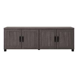 CorLiving - Virlomi Collection TV Stand with Enclosed Cabinets for Most TVs up to 85" - Brown
