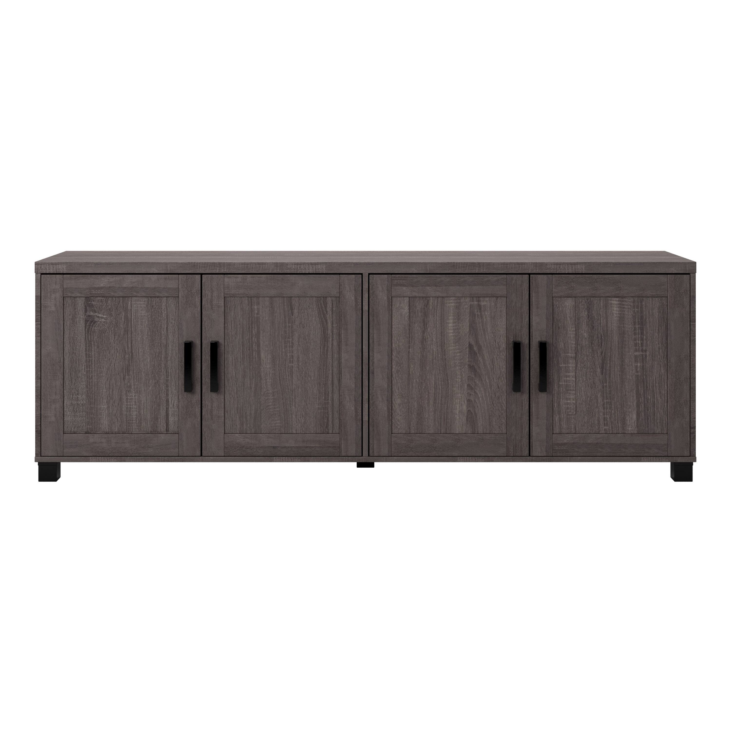 Front. CorLiving - Virlomi Collection TV Stand with Enclosed Cabinets for Most TVs up to 85" - Brown.