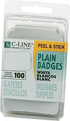 C-LINE PRODUCTS, INC.
PEEL & STICK
PLAIN BADGES
CONTAINS 100
WHITE
BLANCOS
BLANC
GAFFETES
INSIGNES
SENCILLOS
SIMPLES