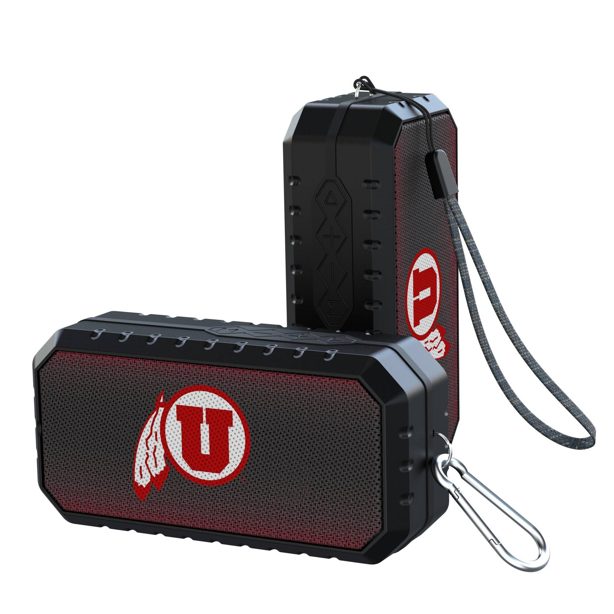 Keyscaper - Utah Utes Water Resistant Linen Print Bluetooth Speaker - Black