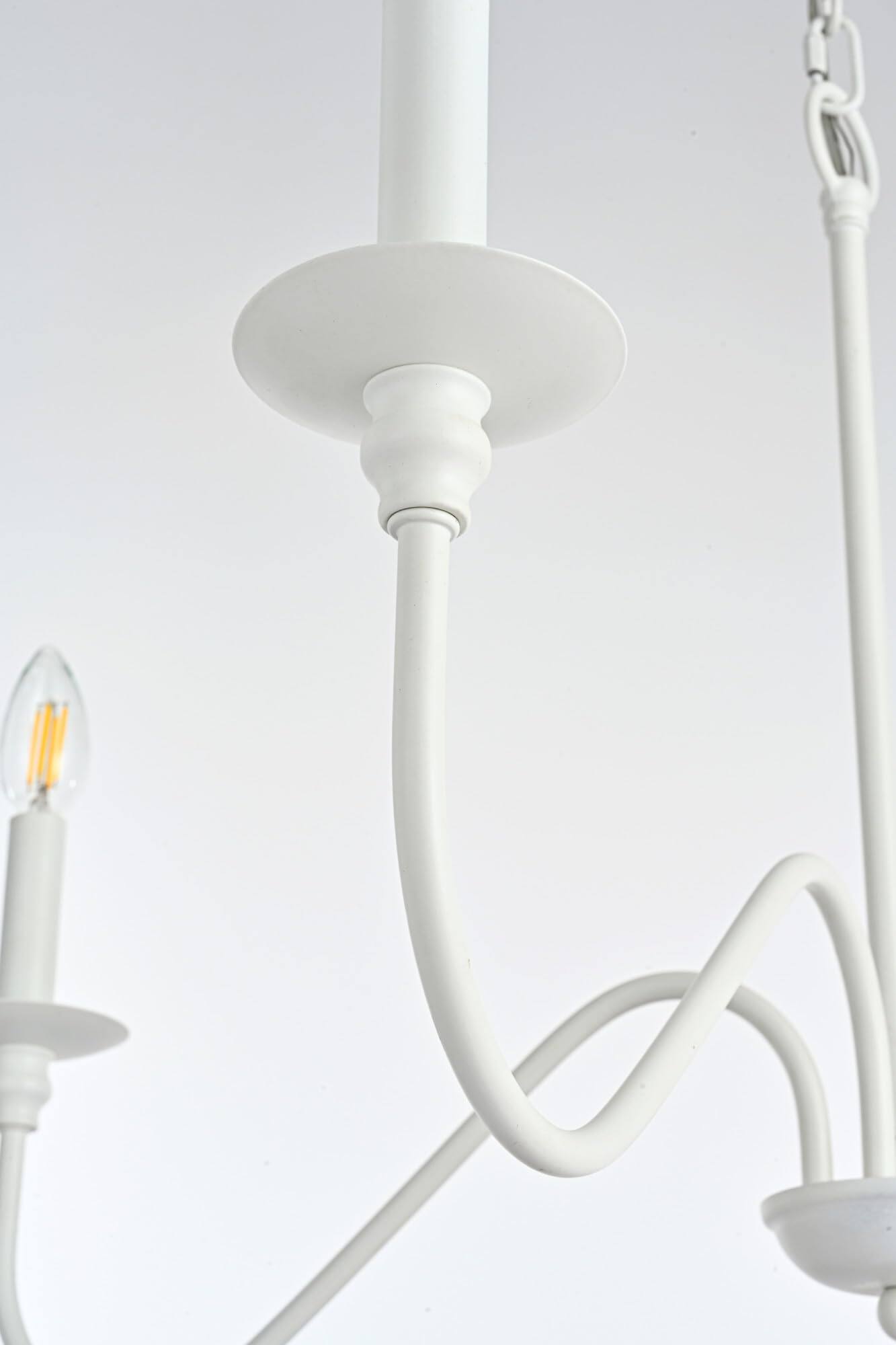 Angle. Living District - Rohan 42 inch chandelier in White - White.
