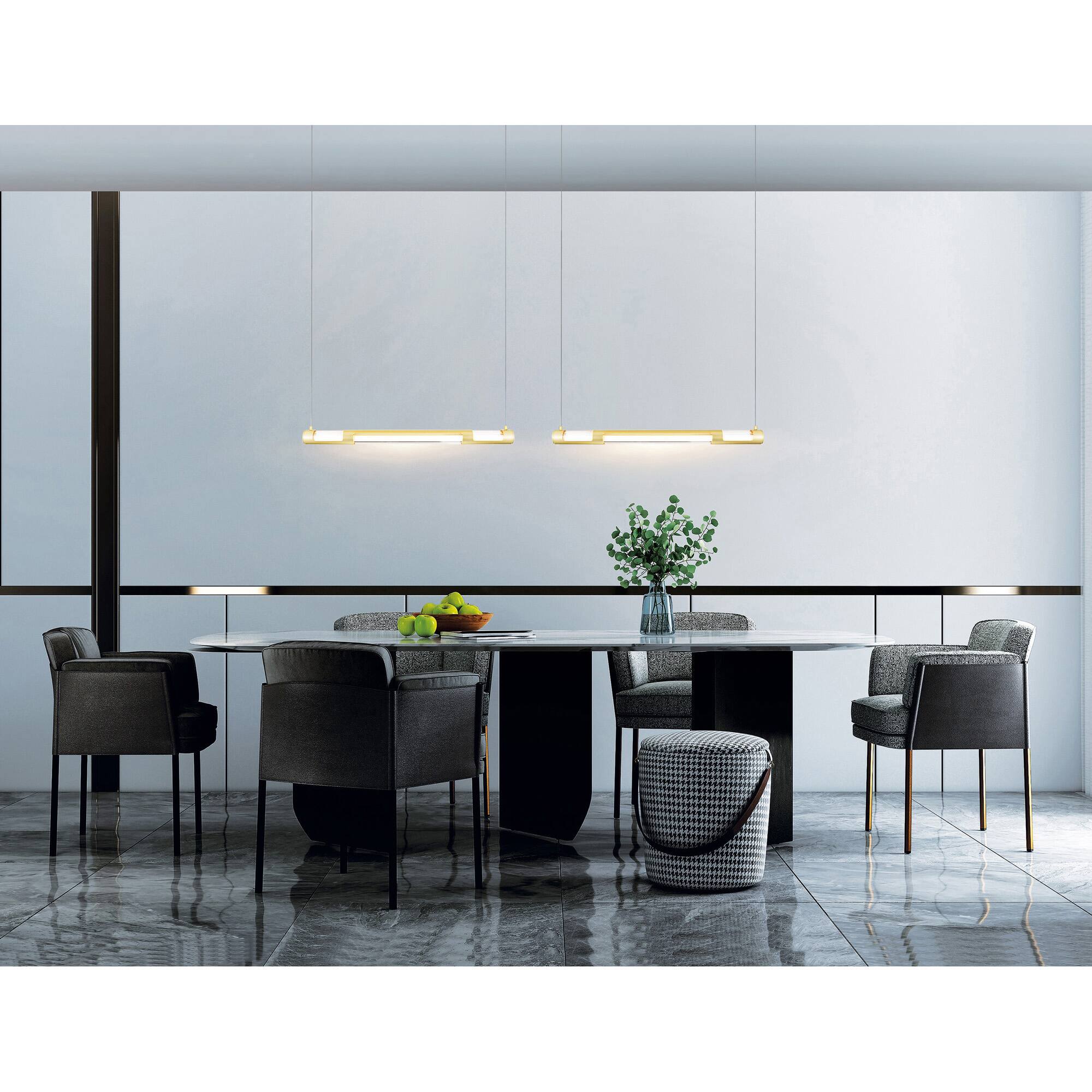 Alt View 4. CWI Lighting - Neva 36 in LED Integrated Satin Gold Chandelier - Satin Gold.