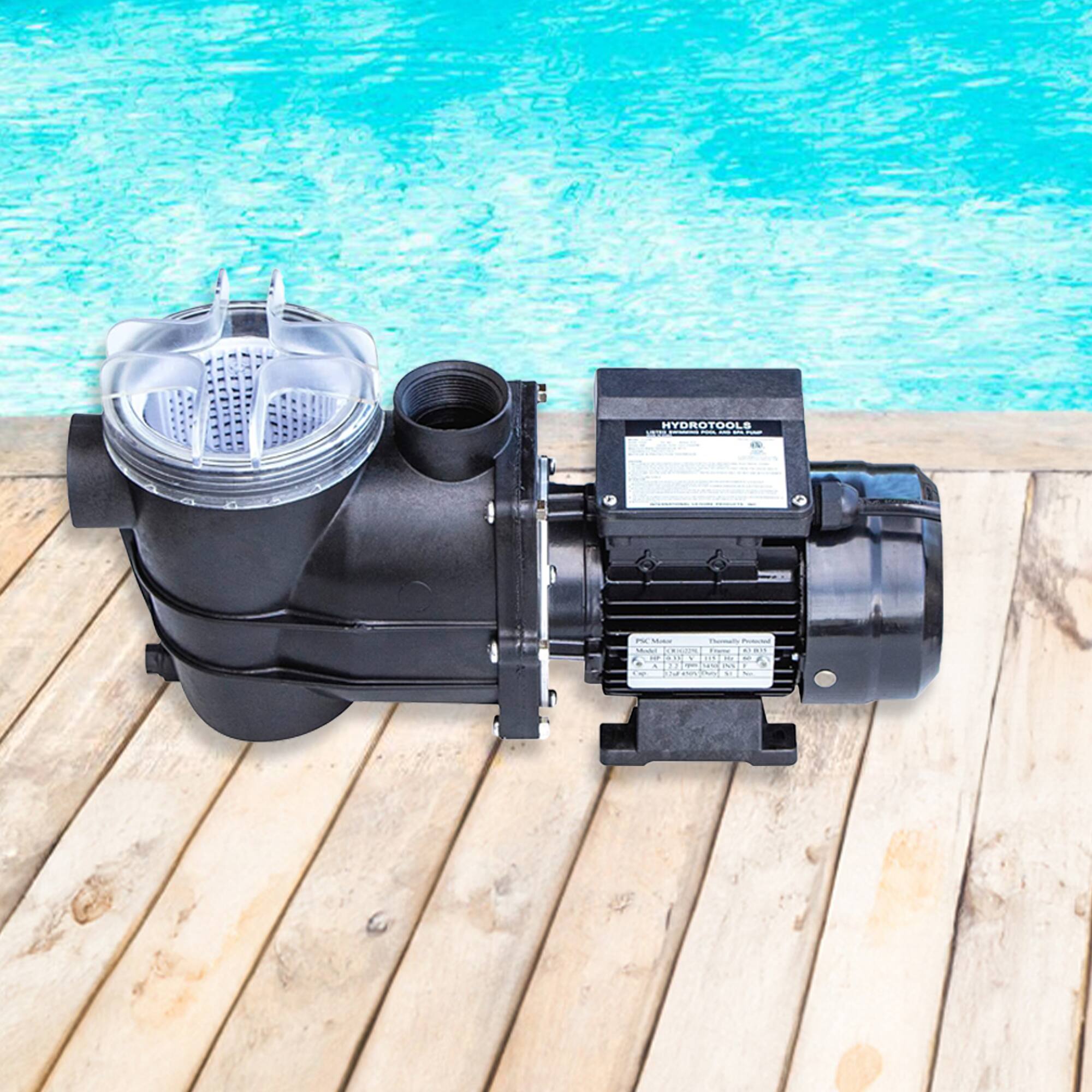 Alt View 7. Swimline - Swimline HydroTools Hydro Flo 0.35HP 2,400 GPH 3,450 RPM Vertical Discharge Pump - Black.