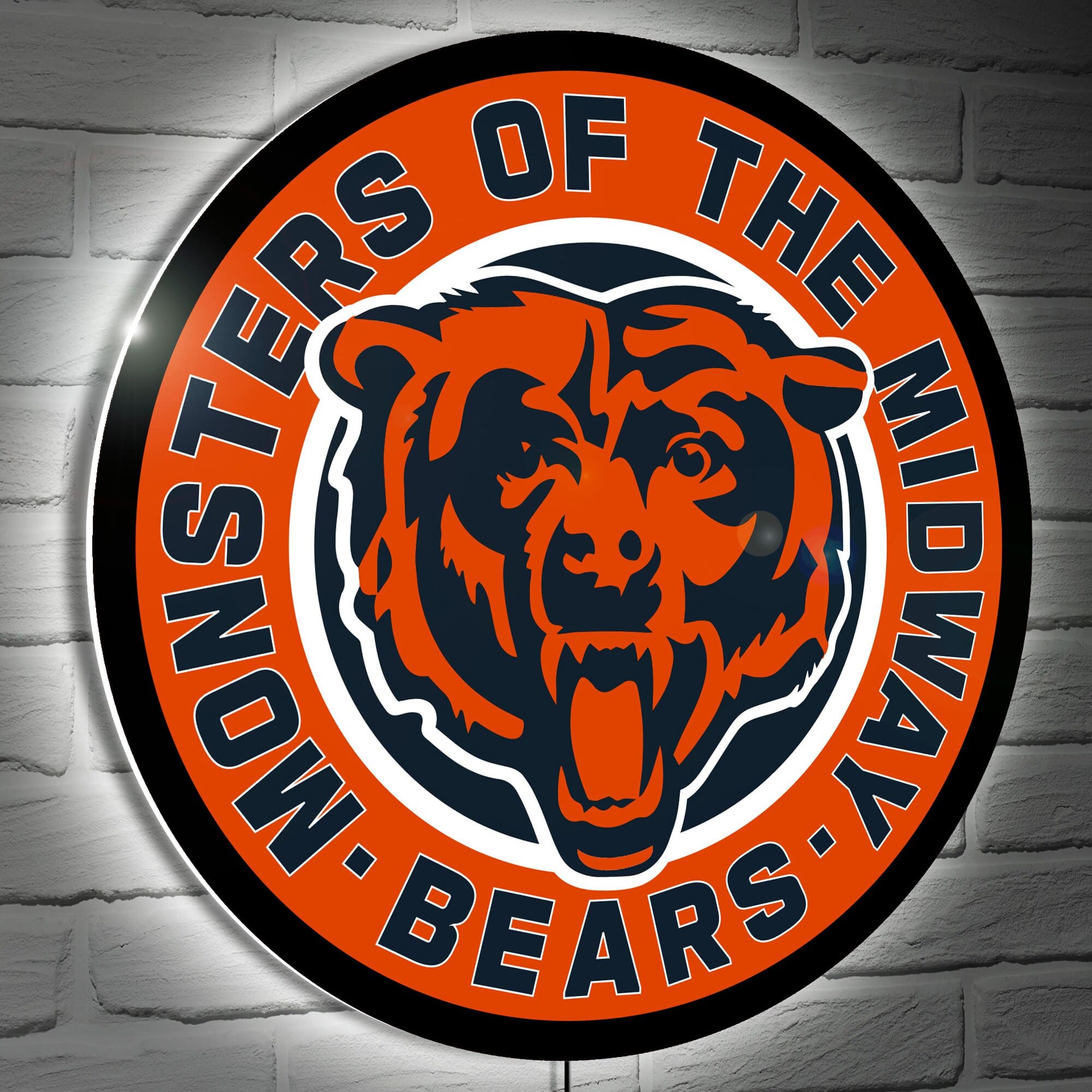 Evergreen Enterprises - Chicago Bears 23" LED Slogan Round Wall Sign - Multicolor