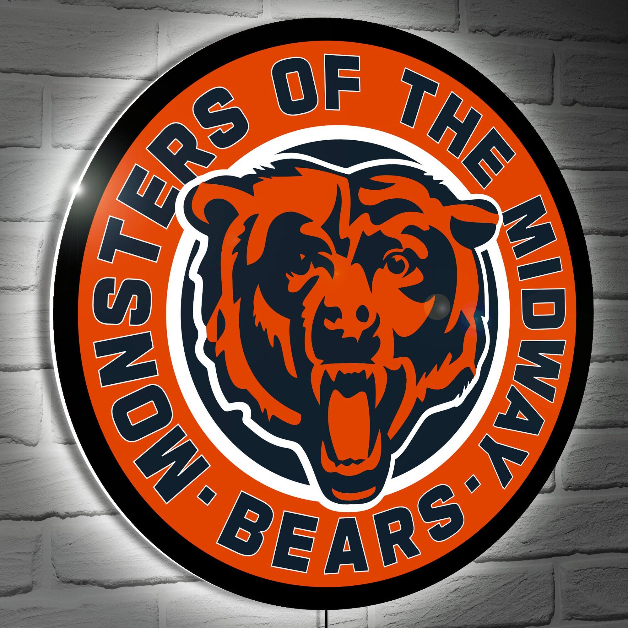 Chicago Bears 23" LED Slogan Round Wall Sign