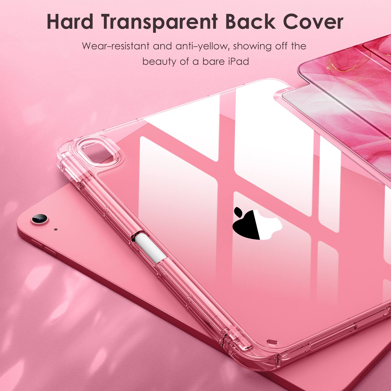 Hard Transparent Back Cover

Wear-resistant and anti-yellow, showing off the beauty of a bare iPad