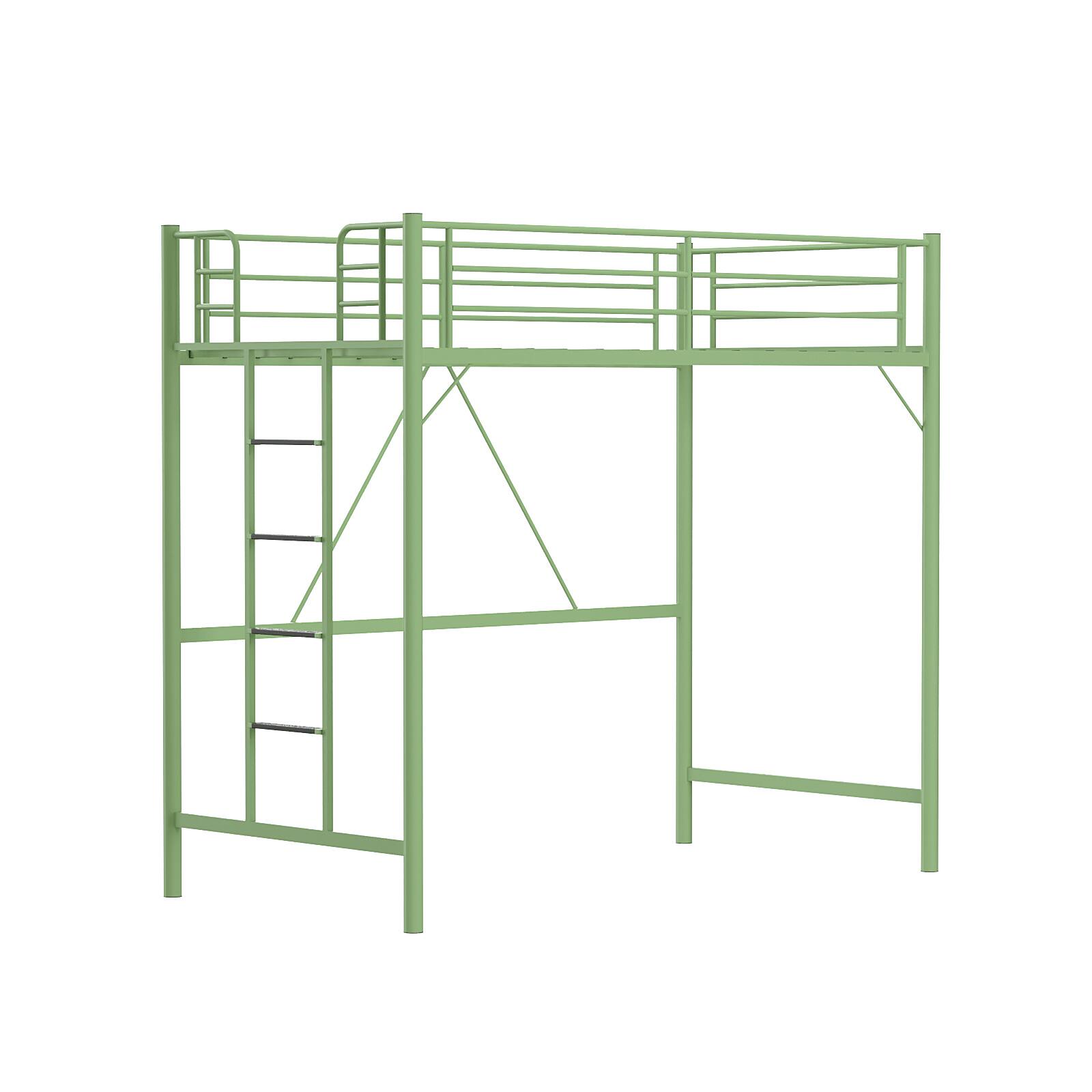 Alt View 1. Winado - 71" Twin Size with Flat Ladder Heavy Duty Metal Single Bunk Bed Loft Bed with Safety Guard Rails for Kids Teens Adults - Green.