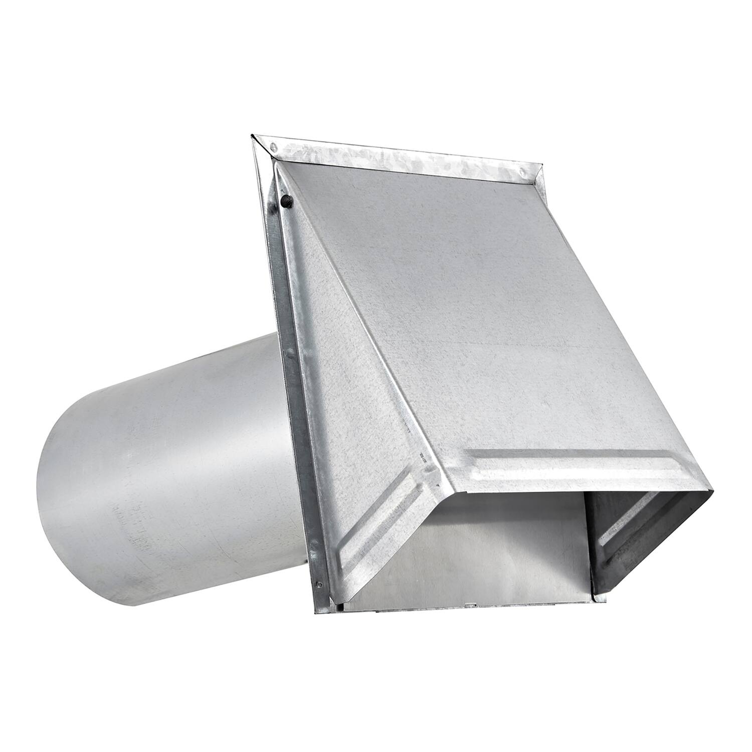 Back. Lambro - 6" 26-Gauge Galvanized Steel Wall Exhaust Hood, Damper, Wire Mesh Screen, 11" Pipe, 3460GMS-11.