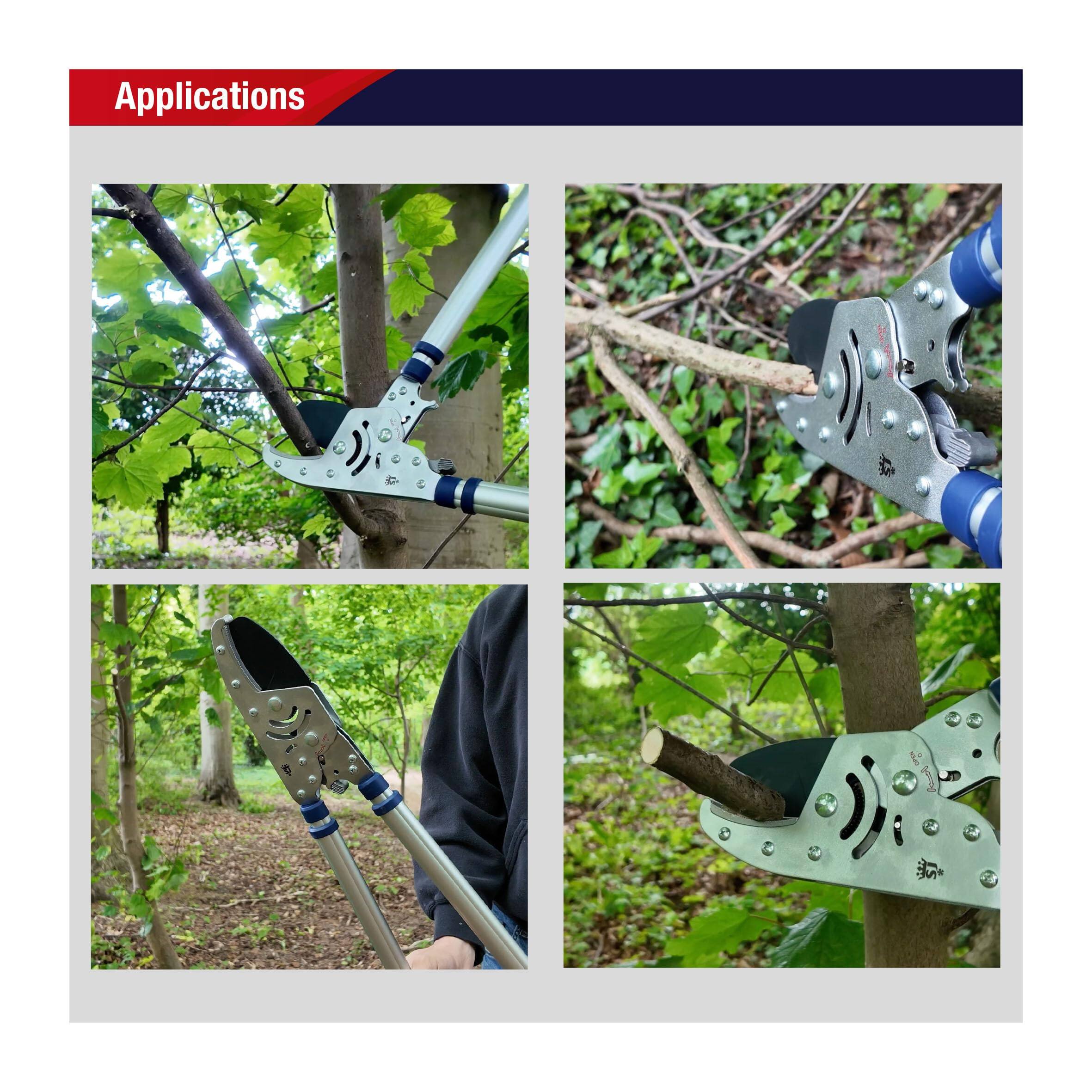 Alt View 2. JETRANSPORT - 8290rs Razorsharp Heavy Duty Telescopic Ratchet Anvil Loppers  Multicoloured Ratchet action gives easy cutting - Default.