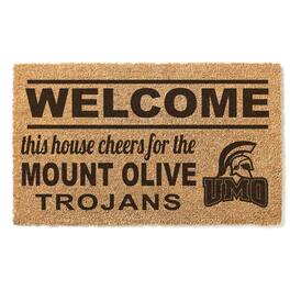 Jardine - Mount Olive Trojans 18" x 30" Welcome Doormat - Brown