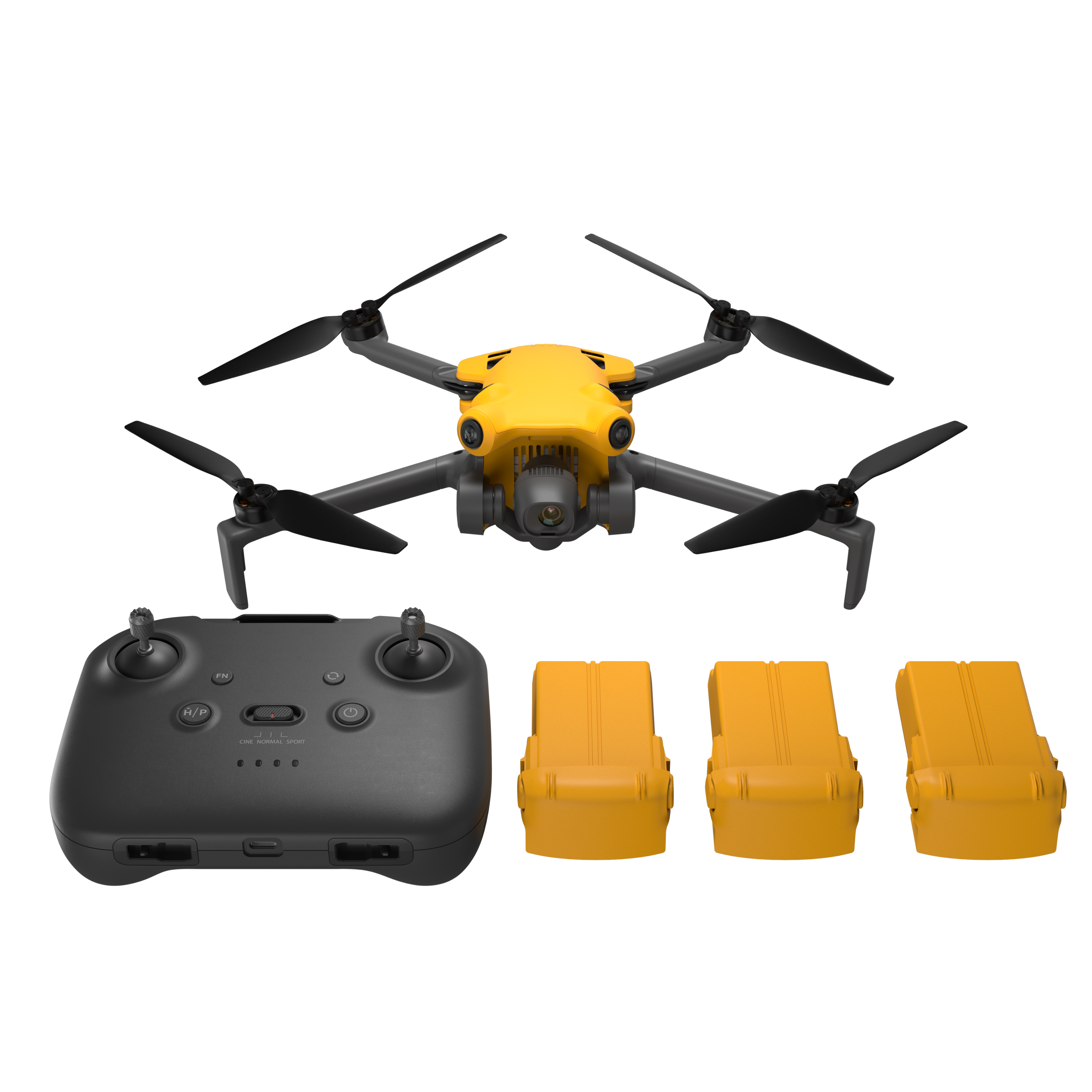 Front. SKYROVER - Skyrover X1 Fly More Combo 4K Camera Drone Kit with Extra Batteries & Propellers - Yellow.