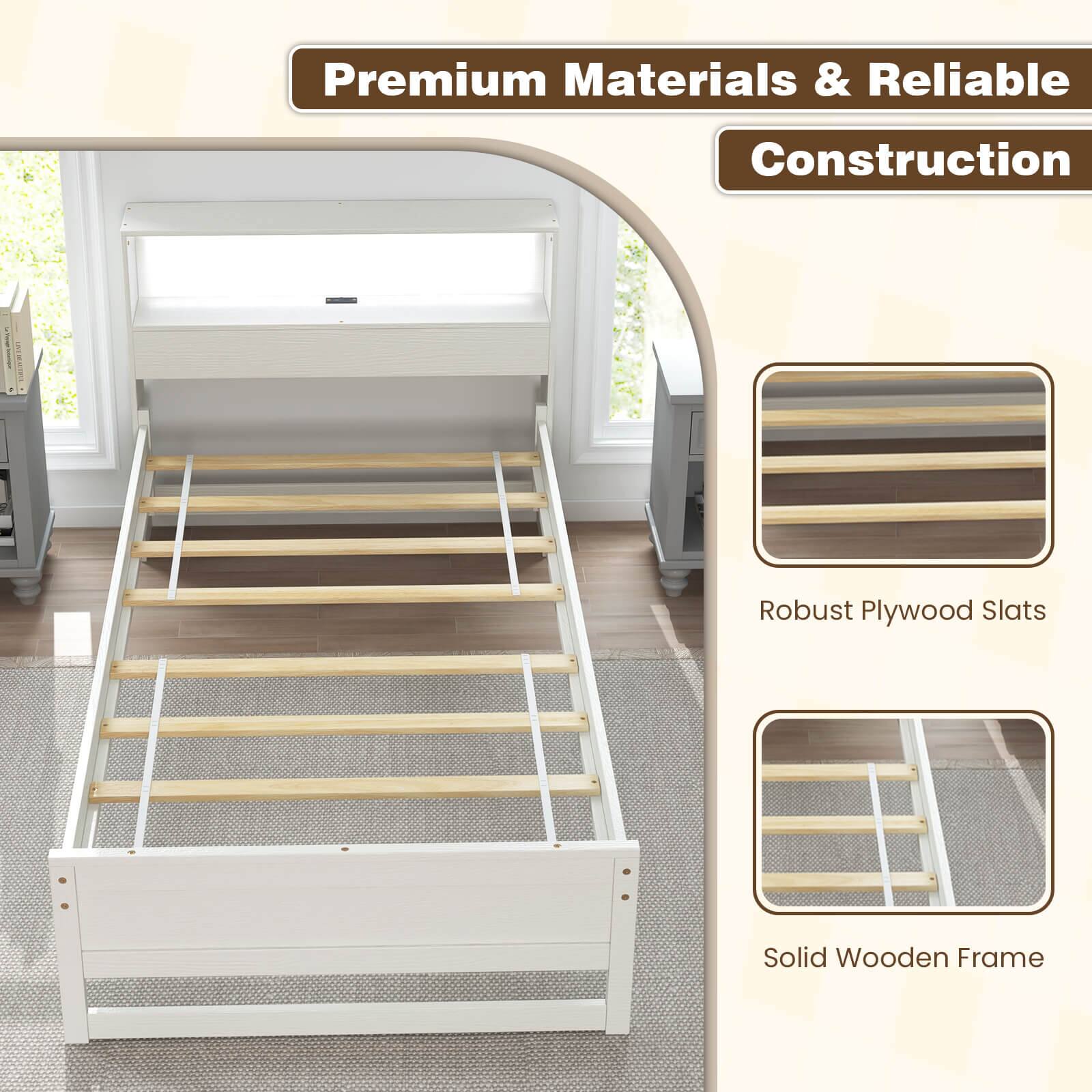 Premium Materials & Reliable Construction  
Robust Plywood Slats  
Solid Wooden Frame