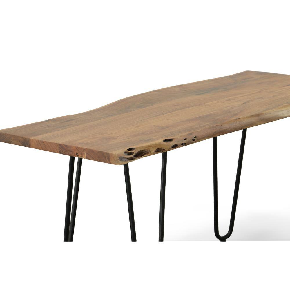 Alt View 1. Carolina Chair & Table - Seti Live Edge Coffee Table/Bench - Natural Top - Black Base - Brown.