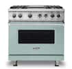 Front. Viking - 36-Inch Dual Fuel Freestanding Range - Splash.