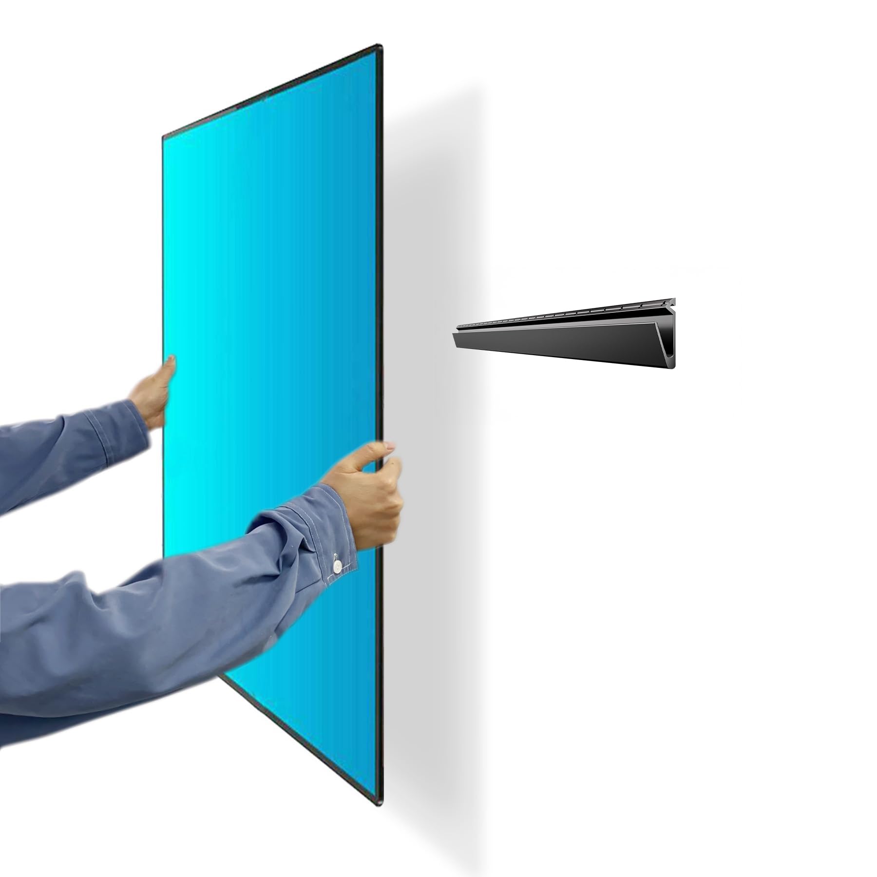 Comfort Essence - Stud Tv Wall Mount Drywall Studless Bracket Holds Up To Drill Non Screws Low Profile Easy Install Smarts Tv - 32" to 75" A01