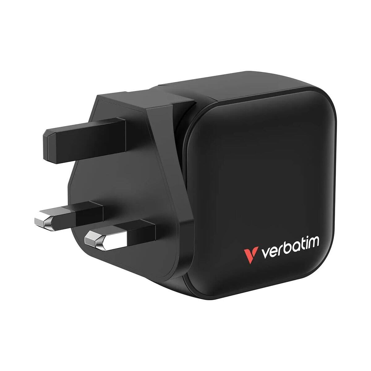 Alt View 7. Verbatim - Verbatim 70W 3-Port USB Mini GaN Wall Charger - Black.