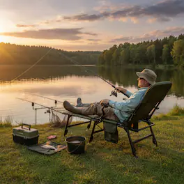 Mondawe - Oversized Folding Fishing Chair w Detachable Footrest & 5-Level Backrest Heavy Duty 330 lbs - Green