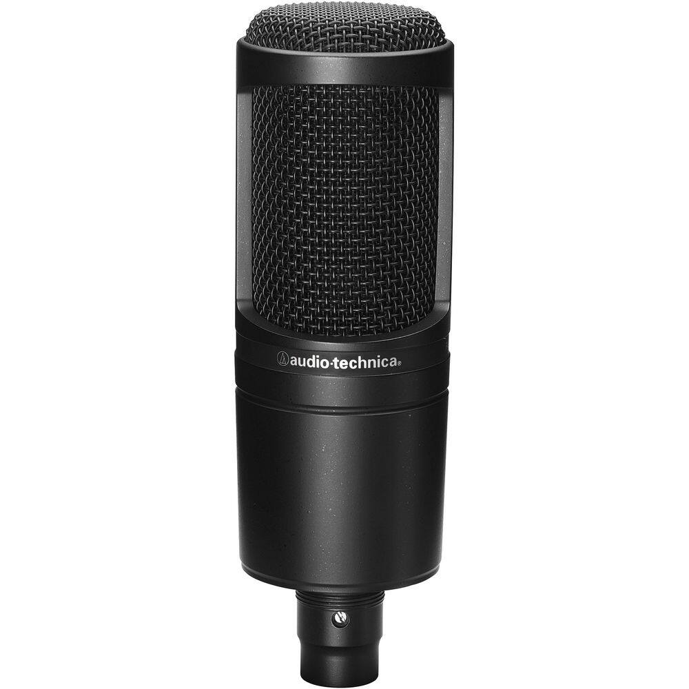 Alt View 1. Audio-Technica - Audio-Technica AT2020 Cardioid Condenser Microphone (Black), Diginerds Microfiber Cleaning Cloth, Goby Labs Microphone c.
