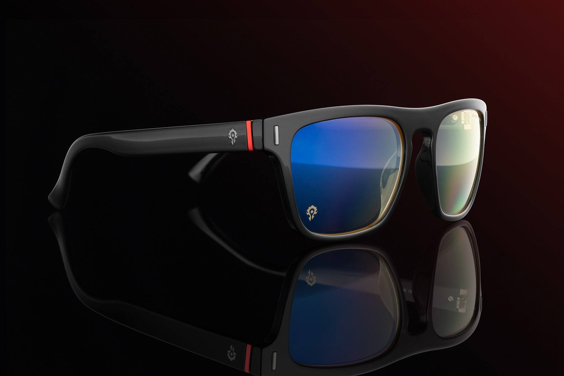 Alt View 5. GUNNAR - GUNNAR Gaming Glasses  - World of Warcraft Horde Edition, Onyx, Amber Lens - Blue Light Blocking, Relieve Dry Eye - Onyx.