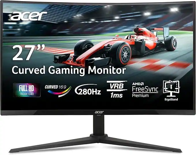 Acer - Refurbished Excellent - Nitro 27" VA Curved Monitor 1920x1080 165Hz XZ270Zbmiprx