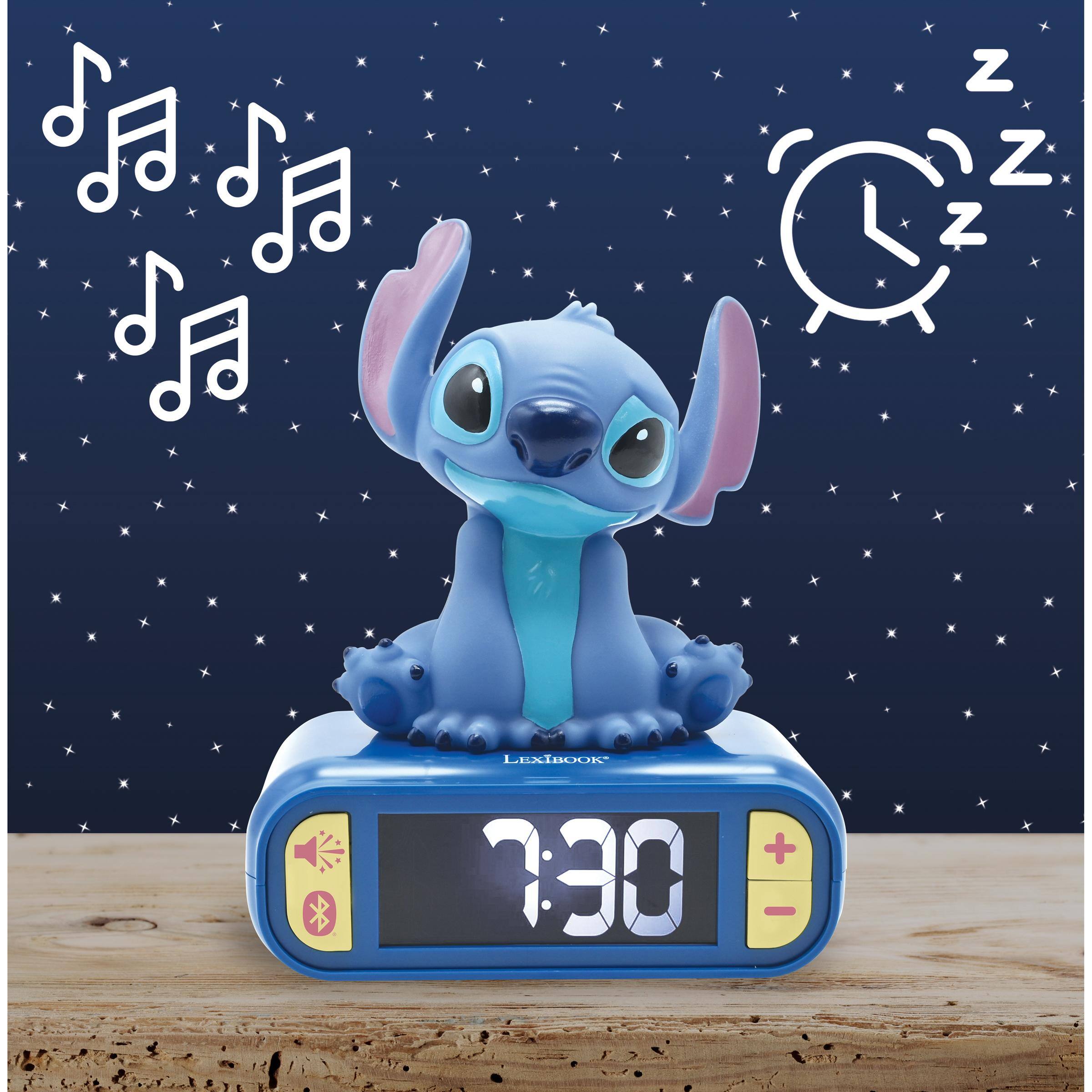 LEXIBOOK スティッチ 目覚まし時計 Lexibook Digital alarm clock with 3D Stitch night light. Bluetooth
