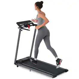 Loheer - Folding Treadmill with Incline 2.5HP Walking Pad for Home Office 265lbs Capacity Portable Running Machine - Black