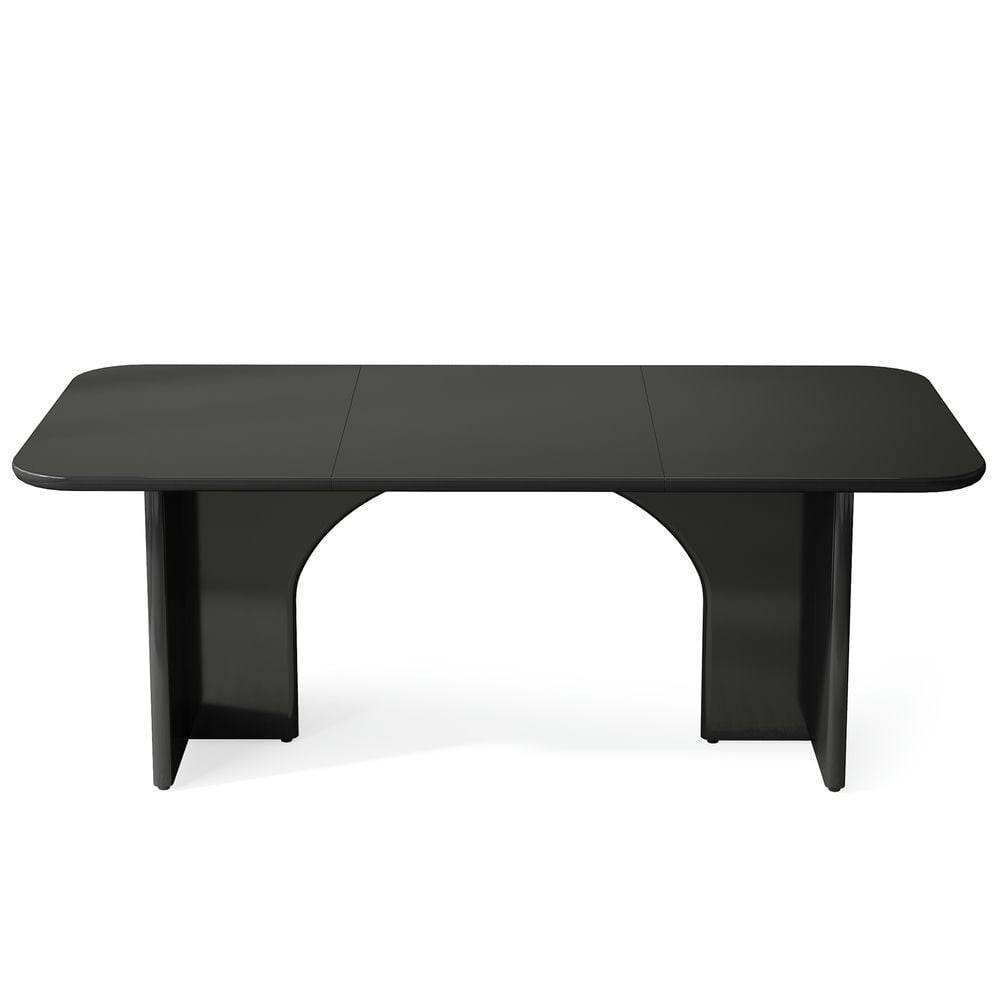 Back. Kadyn - Kadyn Study Writing Desk, Computer Desk,63-Inch Executive Desk, Modern Computer Desk with Arch Design Legs,Black - Black.