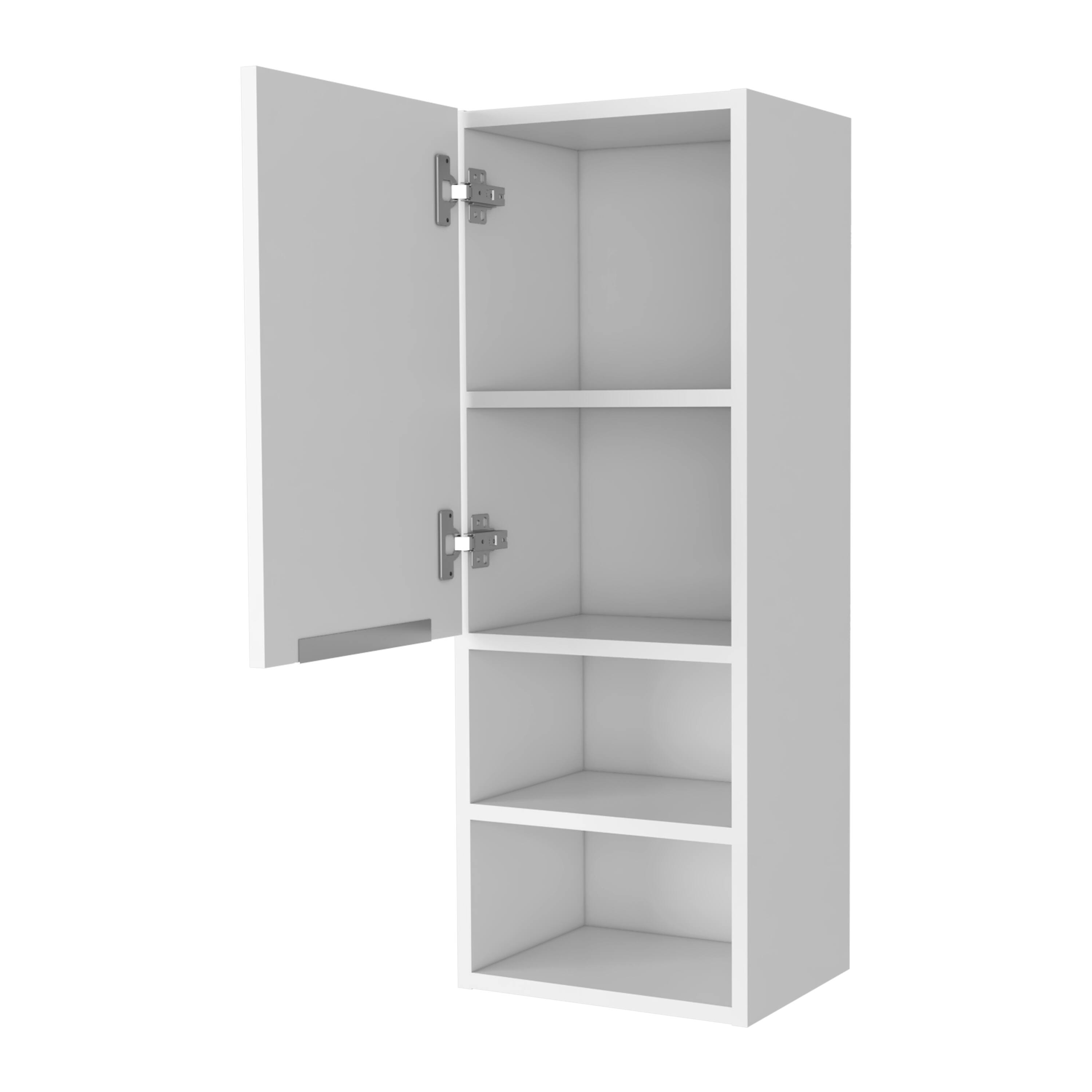 Angle. TinyHomie - Medicine Cabinet Two Shelves Single Door Cabinet Two Interior Shelves - White.