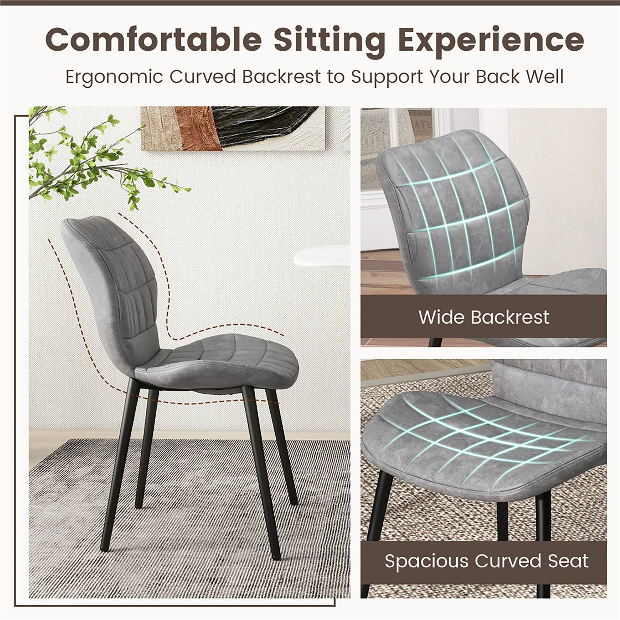 Comfortable Sitting Experience  
Ergonomic Curved Backrest to Support Your Back Well  

Wide Backrest  

Spacious Curved Seat