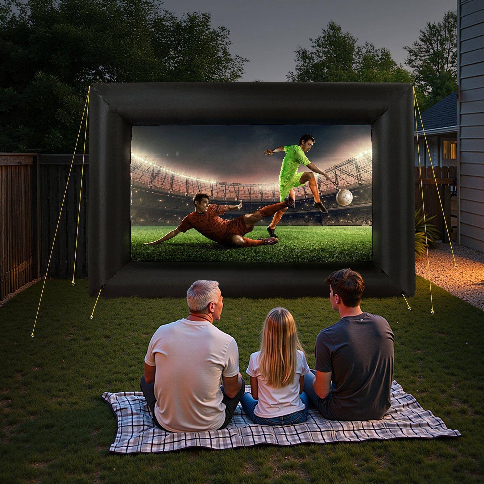 Alt View 1. Glintex - 14FT Inflatable Projector Screen Outdoor Movie Display with 120W Air Blower.
