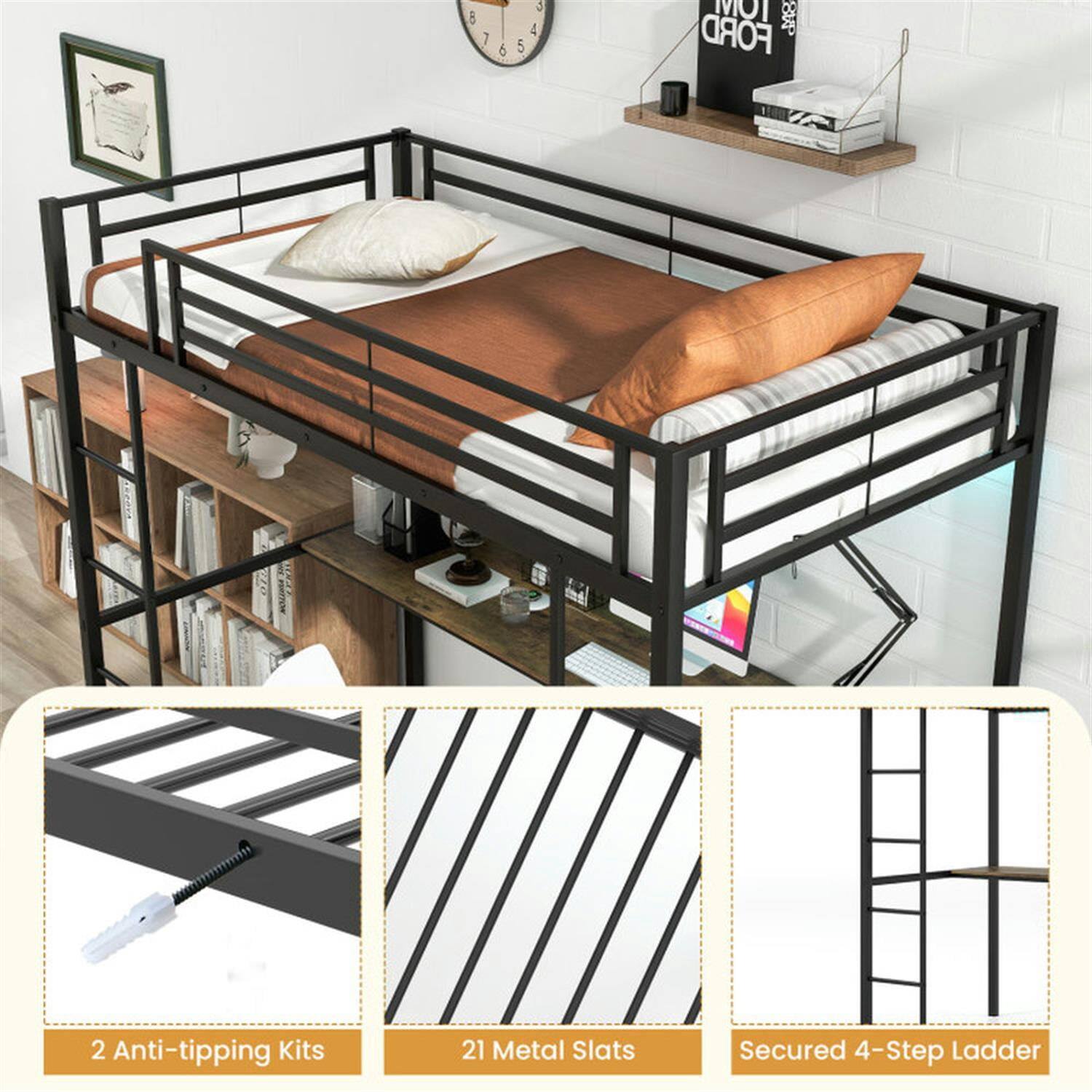 8 7 6 5 3 4 MOT FORD 2 Anti-tipping Kits 21 Metal Slats Secured 4-Step Ladder