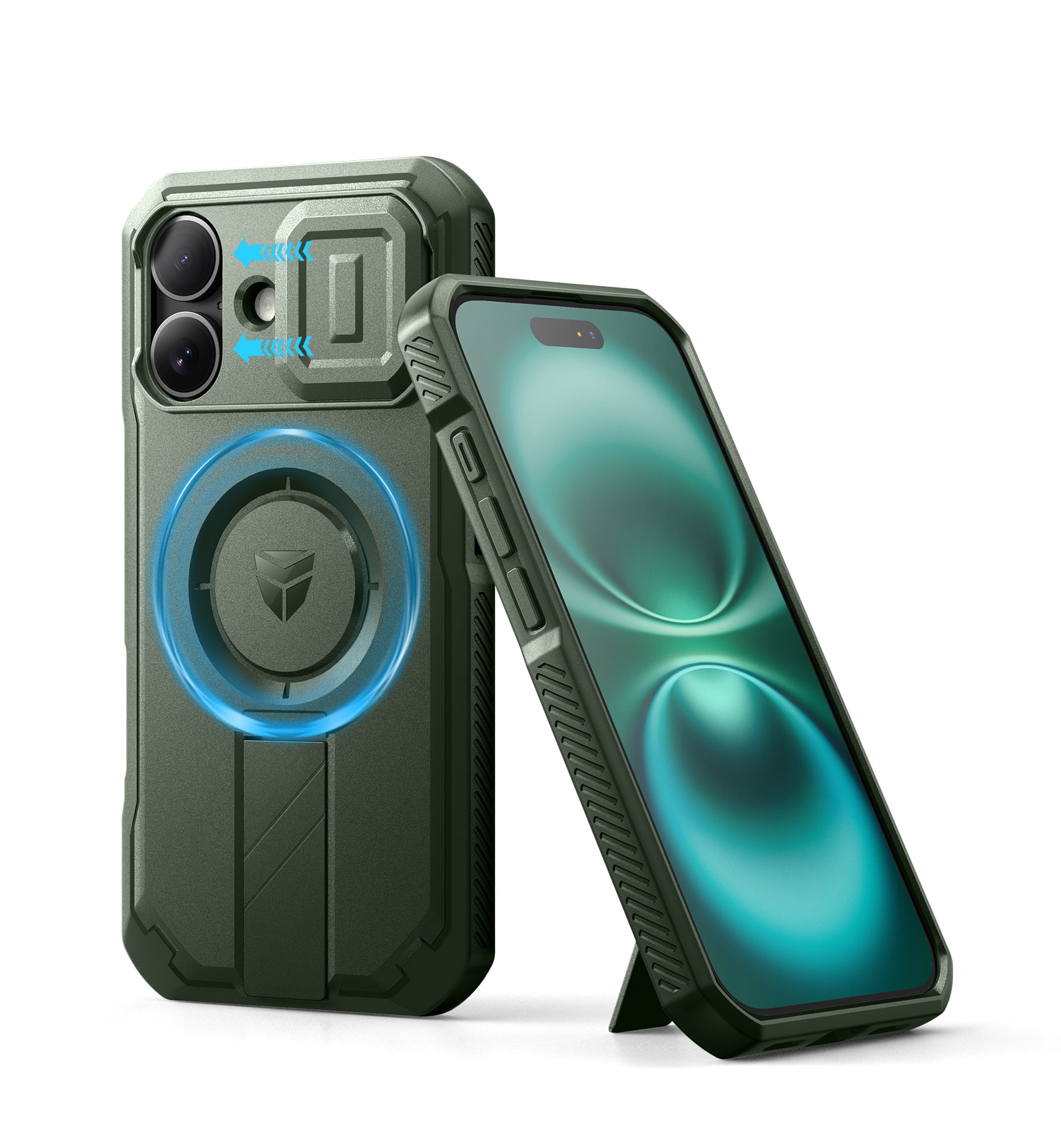 dexnor - for iPhone 16 Case with Slide Camera Cover & Adjustable Kickstand - Army Green price history on PriceWatchPro