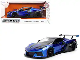 Chevrolet Corvette C8 "Liberty Walk" Candy Blue and Black "Hyper-Spec" Series 1/24 Diecast Model Car by Jada