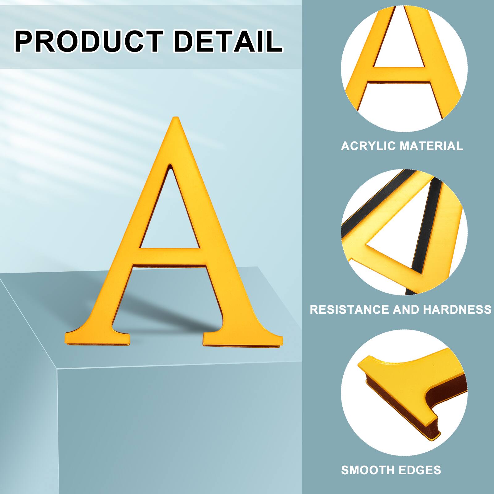PRODUCT DETAIL

- ACRYLIC MATERIAL
- RESISTANCE AND HARDNESS
- SMOOTH EDGES