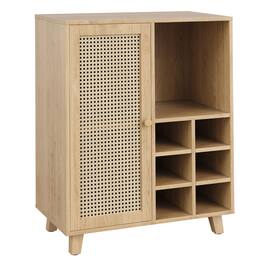 Boyel Living - Sideboard Cabinet with Storage 34 Inch Wine Bar Cabinet with Wine Racks Buffet Cabinets - Natural