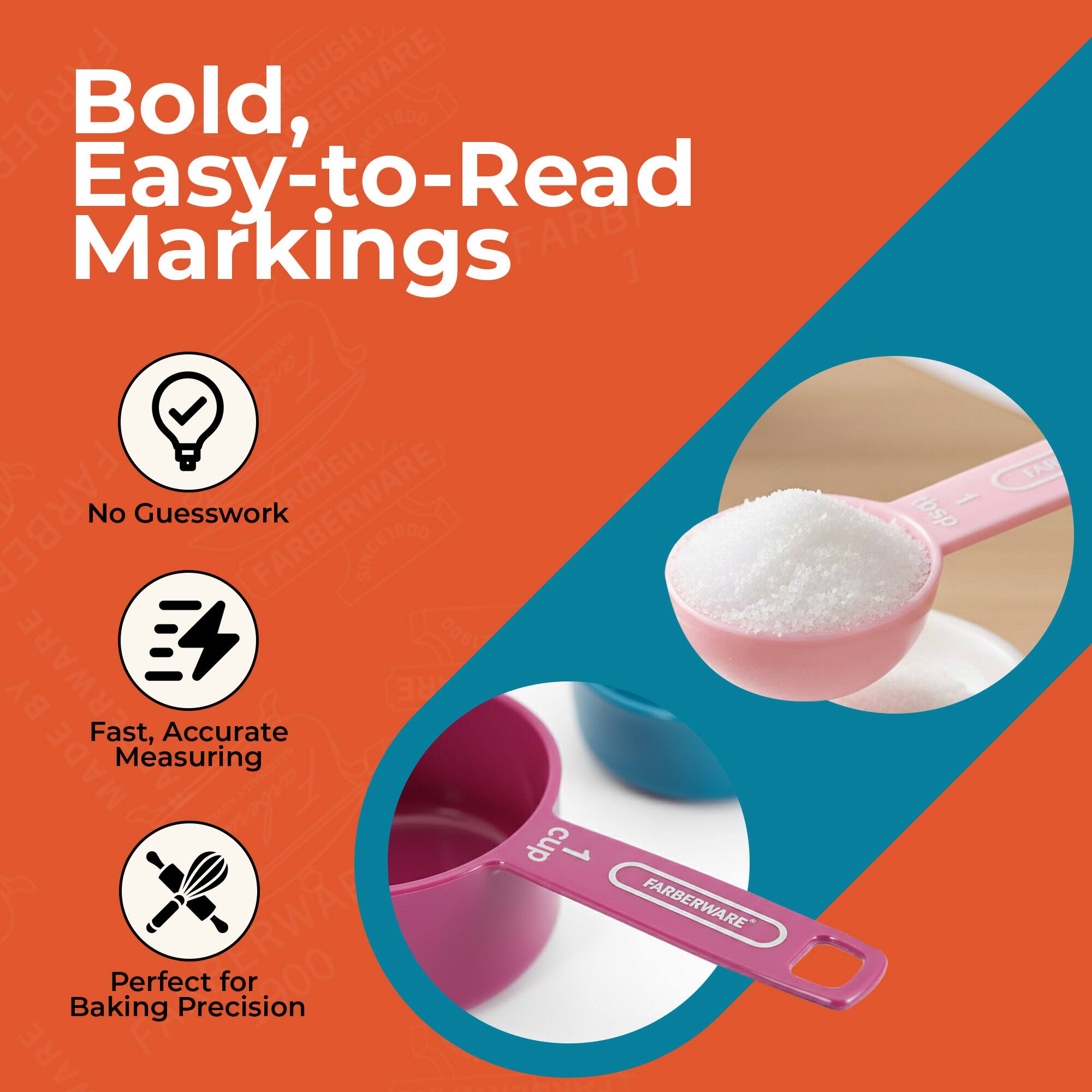 Bold, Easy-to-Read Markings

No Guesswork

Fast, Accurate Measuring

Perfect for Baking Precision