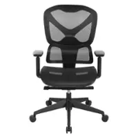 OSP Home Furnishings - High Back Mesh Back Manager’s Chair with Self-Adjusting Lumbar Support and Adjustable Arms - Black - Front_Zoom