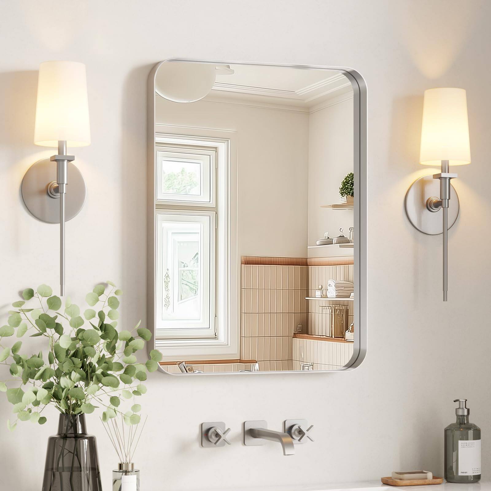 Brushed Nickel 22"L x 30"W