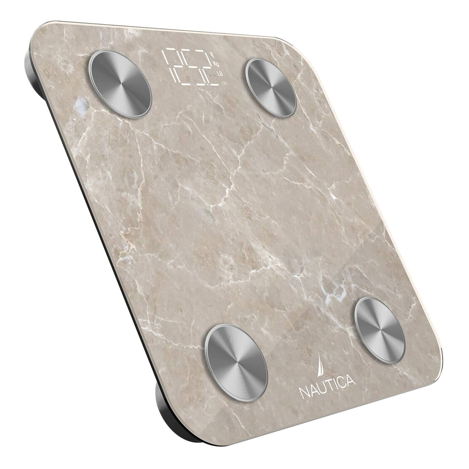 Alt View 6. Nautica - Nautica Smart Body Scale, Fat, Muscle Mass Tracking & More, Syncs with Smartphone for Body Composition Tracking, 396 Lbs - Quartz Stone.