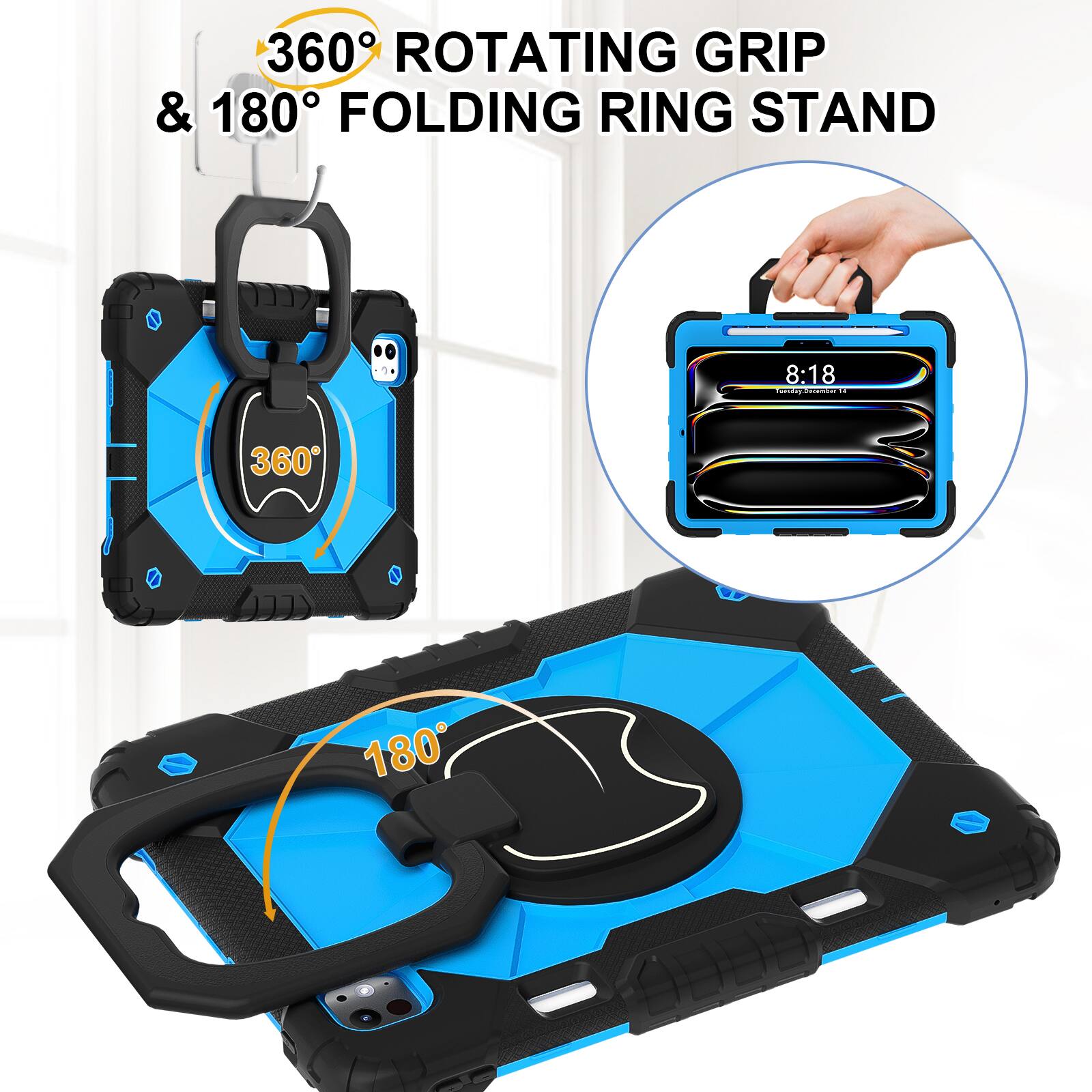 360° Rotating Grip & 180° Folding Ring Stand

8:18