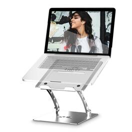 HongFei - Newest Laptop Stand, Adjustable Laptop Computer Stand Portable Foldable Laptop Riser Metal Holder for 10-17" Notebooks - Space Gray